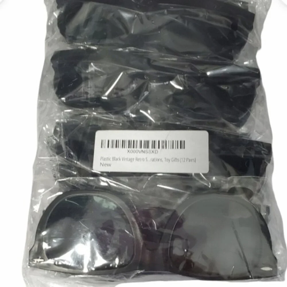 Plastic black toy gift sun glasses set 12 party supply *